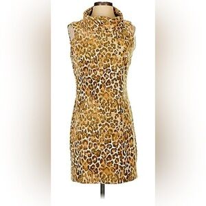 Beautiful JMcLaughlin faux suede sleeveless leopard dress. Size xs like new!